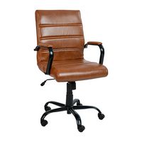 Alamont Home - Whitney Modern Leather/Faux Leather Executive Swivel Office Chair - Brown LeatherS... - Large Front