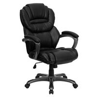 Alamont Home - Stella Contemporary Leather/Faux Leather Executive Swivel Office Chair - Black - Large Front