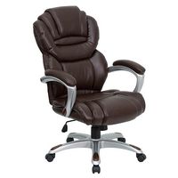 Alamont Home - Stella Contemporary Leather/Faux Leather Executive Swivel Office Chair - Brown - Large Front
