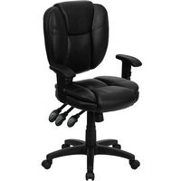 Alamont Home - Caroline Contemporary Leather/Faux Leather Swivel Office Chair - Black LeatherSoft - Large Front