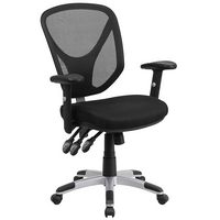 Alamont Home - Sam Contemporary Mesh Swivel Office Chair with Adjustable Arms - Black - Large Front