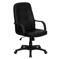Alamont Home - Holly Contemporary Vinyl Executive Swivel Office Chair - Black - Large Front