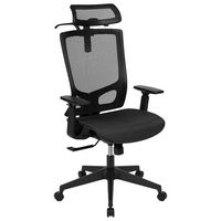 Alamont Home - Layla Contemporary Mesh Executive Swivel Office Chair - Black - Large Front