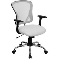 Alamont Home - Alfred Contemporary Mesh Swivel Office Chair - White - Large Front