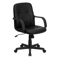 Alamont Home - Paulson Contemporary Vinyl Executive Swivel Office Chair - Black - Large Front