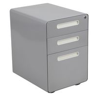 Alamont Home - Wren Modern Steel 3-Drawer Filing Cabinet - Gray - Large Front