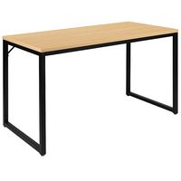 Alamont Home - Tiverton Collection Rectangle Industrial Laminate  Office Desk - Maple Top/Black F... - Large Front