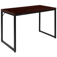 Alamont Home - Tiverton Collection Rectangle Industrial Laminate  Office Desk - Mahogany Top/Blac... - Large Front