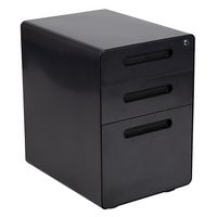 Flash Furniture - Wren Modern Steel 3-Drawer Filing Cabinet - Black - Large Front