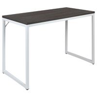 Alamont Home - Kimberly Rectangle Industrial Laminate  Office Desk - Rustic Gray Top/White Frame - Large Front