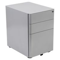Alamont Home - Warner Modern Steel 3-Drawer Filing Cabinet - Gray - Large Front