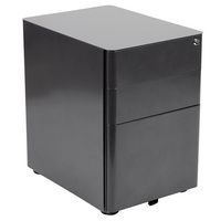 Alamont Home - Warner Modern Steel 3-Drawer Filing Cabinet - Black - Large Front