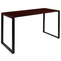 Alamont Home - Tiverton Collection Rectangle Industrial Laminate  Office Desk - Mahogany - Large Front