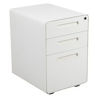 Alamont Home - Wren Modern Steel 3-Drawer Filing Cabinet - White - Large Front