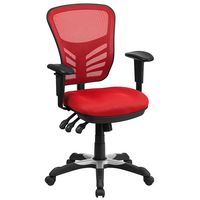 Alamont Home - Nicholas Contemporary Mesh Executive Swivel Office Chair - Red - Large Front