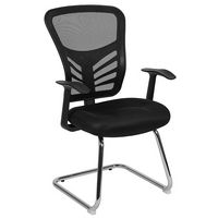 Alamont Home - Steve Contemporary Mesh Side Chair - Upholstered - Black - Large Front