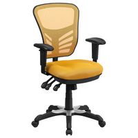 Alamont Home - Nicholas Contemporary Mesh Executive Swivel Office Chair - Yellow-Orange - Large Front