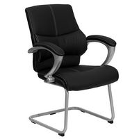 Alamont Home - Tristan Contemporary Leather/Faux Leather Side Chair - Upholstered - Black - Large Front