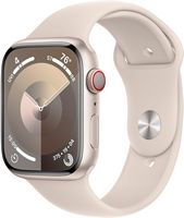 Apple Watch Series 9 (GPS + Cellular) 45mm Starlight Aluminum Case with Starlight Sport Band with... - Large Front