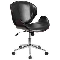 Alamont Home - Tana Contemporary Leather/Faux Leather Executive Swivel Office Chair - Black Leath... - Large Front