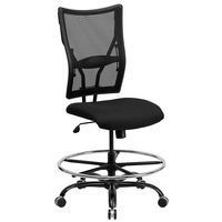 Alamont Home - Hercules Contemporary Big & Tall Fabric Drafting Stool - Black - Large Front