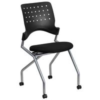Alamont Home - Galaxy Contemporary Fabric Side Chair - Upholstered - Black Fabric - Large Front