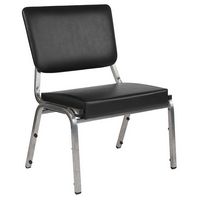 Alamont Home - Hercules Contemporary Vinyl Big & Tall Stack Chair - Black Vinyl - Large Front