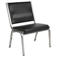 Alamont Home - Hercules Contemporary Vinyl Big & Tall Stack Chair - Black Vinyl - Large Front