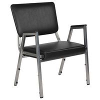 Alamont Home - Hercules Contemporary Vinyl Big & Tall Stack Chair - Black Vinyl - Large Front