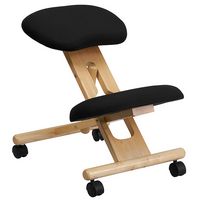 Alamont Home - Posey Contemporary Fabric Kneeling Chair - Black - Large Front