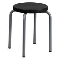 Alamont Home - Remington Contemporary Plastic Stack Stool - Black - Large Front