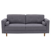 CorLiving - Mulberry 3-Seat Fabric Upholstered Modern Sofa - Grey - Large Front