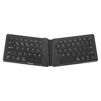 Targus - Ergonomic Foldable Bluetooth Antimicrobial Keyboard - Black - Large Front