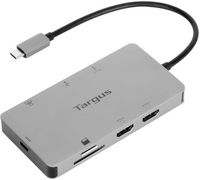 Targus - USB-C Dual HDMI 4K Docking Station with 100W PD Pass-Thru - Silver - Large Front