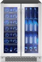 Zephyr - Brisas 24 in. 21-Bottle and 64-Can Built-In or Freestanding Dual Zone Wine and Beverage ... - Large Front