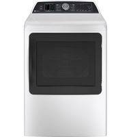GE Profile - 7.4 Cu. Ft. Smart Gas Dryer with Steam, Sanitize Cycle and Sensor Dry - White - Large Front