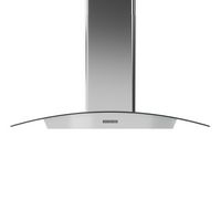 Zephyr - Brisas 36 in. 600 CFM Curved Glass Wall Mount Range Hood with LED Lights - Silver - Large Front