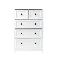 Walker Edison - Classic Grooved 5-Drawer Dresser - White - Large Front