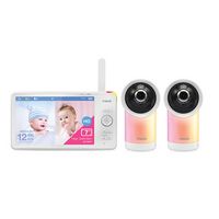 VTech - 2 Camera 1080p Smart WiFi Remote Access 360 Degree Pan & Tilt Video Baby Monitor with 7” ... - Large Front