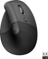Logitech - Lift Vertical Wireless Optical Ergonomic Mouse with 4 Customizable Buttons - Wireless ... - Large Front