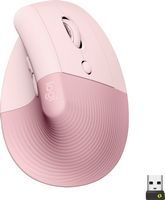 Logitech - Lift Vertical Wireless Ergonomic Mouse with 4 Customizable Buttons - Wireless - Rose - Large Front