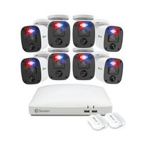 Swann - Home 8-Channel, 8-Camera Indoor/Outdoor 1080p 1TB DVR Security Surveillance System - White - Large Front