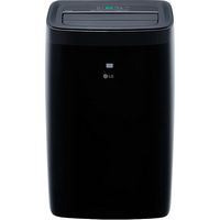 LG - 450 Sq. Ft. Smart Portable Air Conditioner with 12,000 BTU Heater - Black - Large Front