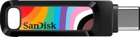 SanDisk - Ultra Dual Drive Go Rainbow Pride Edition 128GB USB-A/USB-C Flash Drive - Multi - Large Front