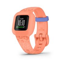 Garmin - vívofit jr. 3 Kids Fitness Tracker - Peach Leopard - (2016) - Large Front