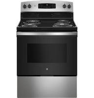 GE - 5.0 Cu. Ft. Freestanding Electric Range - Stainless Steel - Large Front