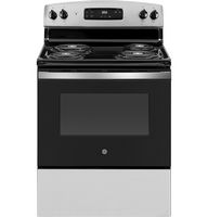 GE - 5.0 Cu. Ft. Freestanding Electric Range - Stainless Steel - Large Front