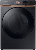 Samsung - 7.5 Cu. Ft. Stackable Smart Electric Dryer with Steam and Sensor Dry - Brushed Black - Large Front
