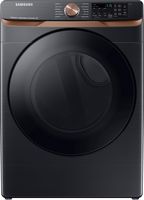 Samsung - 7.5 Cu. Ft. Stackable Smart Gas Dryer with Steam and Sensor Dry - Brushed Black - Large Front