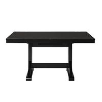 Walker Edison - Modern Farmhouse Expandable Trestle Dining Table - Antique Black - Large Front